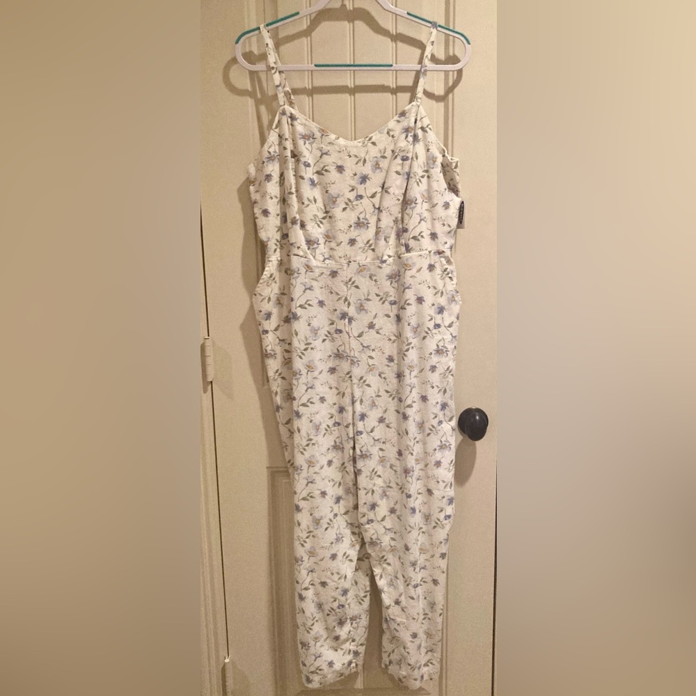 Old Navy Floral Print Linen Jumpsuit